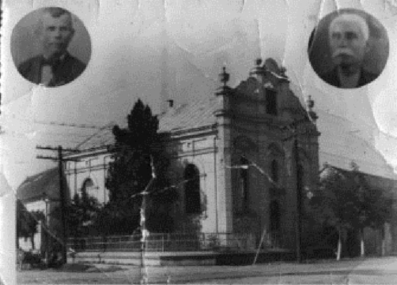 Az első magyar baptista imaház Nagyszalontán, Kornya Mihály és Tóth Mihály képével