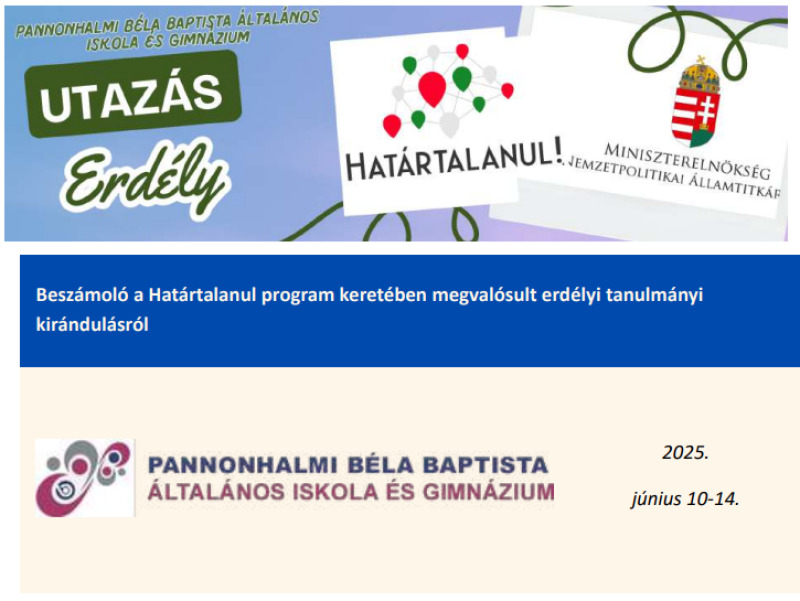 Határtalanul pályázat 2025. Erdély